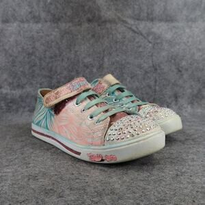 Skechers Shoes Kids 3 Sneakers Casual Twinkle Toes Light Up Rhinestone Glitter
